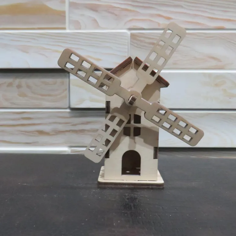 Набор деревянных заготовок «Деревенька на опушке» (7 домиков + мельница)